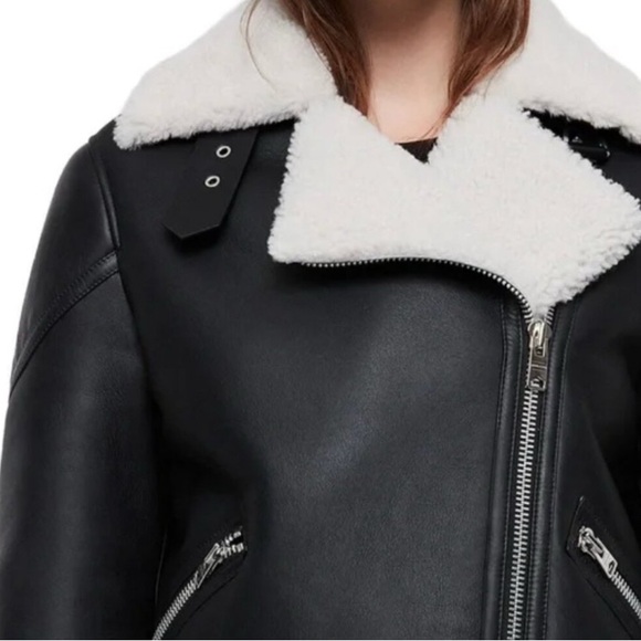 All Saints Hawley Shearling Jacket - Picture 4 of 5